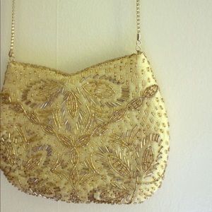 LAST CHANCE Vintage yellow beaded purse